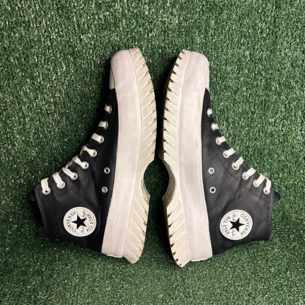 Converse Lugged 2.0 Leather High Top Chunky Sneaker Black Mens 9.5 Womens 11.5